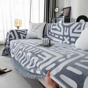 Стильный плед с бахромой, универсальный, подходит для большинства диванов, многофункциональный: можно использовать как плед для кондиционера, уличный плед и плед для кровати. - Product Image 4