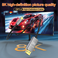 Cable convertidor adaptador personalizado tipo C macho DP macho 1M 2M 3M 32,4 Gbps aleación de aluminio 8K Cable USB chaqueta de PVC Audio Video