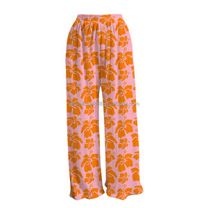 <span class=keywords><strong>Pantaloni</strong></span> Lunghi Arricciati da <span class=keywords><strong>Donna</strong></span> all'Ingrosso con Stampa Floreale Hawaiana e <span class=keywords><strong>Tasche</strong></span> Invisibili, Comodi <span class=keywords><strong>Pantaloni</strong></span> da Relax - Product Image 5