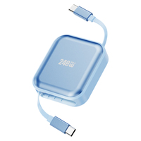 Câble de charge rapide PD 240W rétractable Type C vers Type C, 1M, longueur réglable sur 3 niveaux pour téléphone, ordinateur portable, tablette
