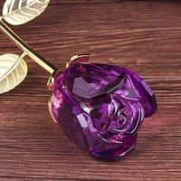 Rose en cristal d'améthyste pour elle - Cadeau d'anniversaire unique avec énergie spirituelle des chakras pour la remise des diplômes, la fête des pères, Halloween