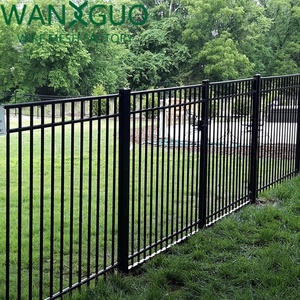 Hot bán ngoài trời trang trí màu đen mạ kẽm bền 6ftx8ft rèn sắt nhôm hình ống hàng rào - Product Image 2