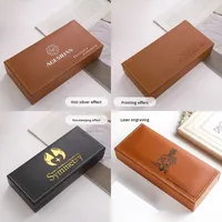 Kotak Hadiah Pensil & Pulpen Kulit, Hadiah Sekolah, Hadiah Bisnis, Hadiah Promosi, Logo Kustom, Hitam