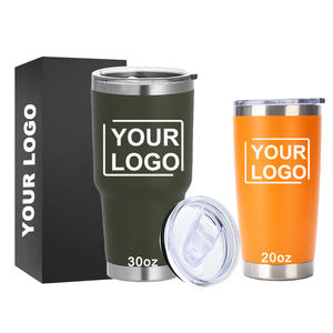 Vaso de café de doble pared con tapa para coche, vaso de vacío personalizado con pajita ND de 20oz y 30oz - Product Image 1