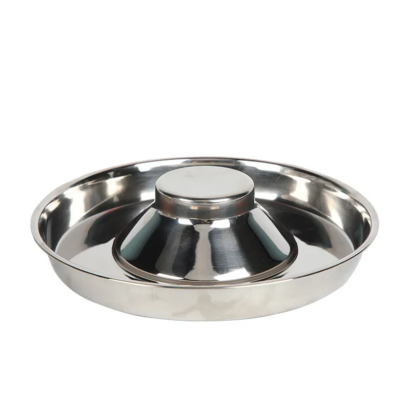 New 304 Stainless Steel Pet Dog Feeding Food Bowls Puppy Slow Down Eating Feeder Dish Bowl Prevent Obesity Dogs Supplies