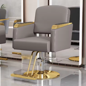 Chaise de barbier ergonomique pivotante et réglable en acier inoxydable durable avec siège en cuir, rotation à 360 degrés, pour coiffeur, extérieur - Product Image 5