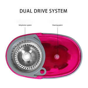 Fregona para el hogar Cubo <span class=keywords><strong>de</strong></span> Doble accionamiento con <span class=keywords><strong>poleas</strong></span> Fregona giratoria Lavable a <span class=keywords><strong>mano</strong></span> perezosa extraíble - Product Image 2