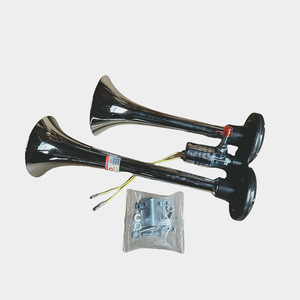 Bocina de Aire de Doble Tubo JinDi, 12V 24V, 92mm, Plata, Hierro, para Auto y Camión, DQL222 - Product Image 1