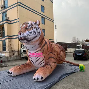 Animales inflables gigantes, tigre inflable personalizado, estatua de Mascota para decoración al aire libre