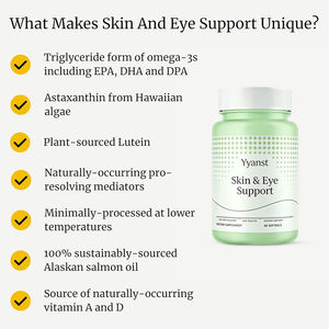 Complément alimentaire de haute qualité pour la peau et les yeux en gélules molles avec huile de saumon et acides gras oméga-3, lutéine et vitamine A, VITAMINE D - Product Image 3