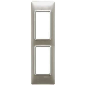 Vimar 2 Gang Wall <b>Switch</b> Plate Matt Nickel 18mm Length 5mm Width 0.9mm Height - Product Image 1