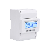 Tiga fase Din rel LCD multi-fungsi pengukur energi dengan RS485 ukuran V/HZ/W/KW/KWH/COS tampilan Data meteran arus