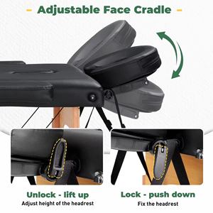 Camillas de Masajes pliables en cuir PU au design de luxe, lit de <span class=keywords><strong>massage</strong></span> réglable en hauteur, tables de <span class=keywords><strong>massage</strong></span> portables - Product Image 4