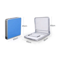 Table de pique-nique pliante robuste et légère en aluminium, rectangulaire, pour le camping en plein air, mobilier d'extérieur portable