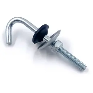 Hardware Products Roofing Stainless Steel J Hook J Type Bolt With Nut And PVC Washers