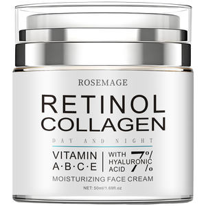 Crème au collagène au rétinol Crème pour le visage raffermissante et hydratante enrichie en vitamine A, B, C et E, acide hyaluronique - Product Image 1