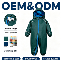 Combinaison de pluie imperméable en polyester Mountain Warehouse Spright Junior, très chaude, avec coutures thermosoudées, doublure polaire, automne, bleu marine, 18-24 mois