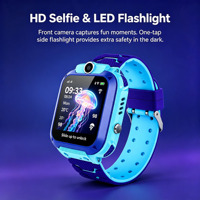 Montre connectée Android 2G Q12 pour enfants avec suivi SIM LBS, SOS, caméra, étanche IP67, écran 1,44 pouces, garçons et filles