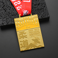 Fabricants de médailles personnalisées 3D en alliage de zinc médailles d'estampage sport métal double face or médaille d'arts martiaux judo jiu jitsu