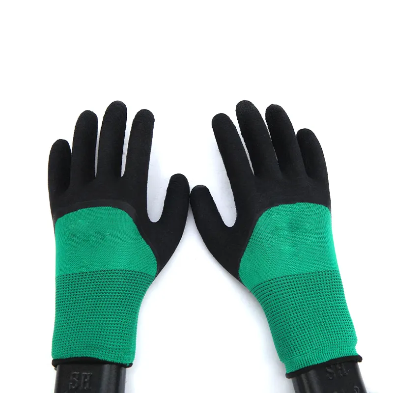 SJS004 Industrial Construction Safety Latex Rubber coated Hand Work Gloves