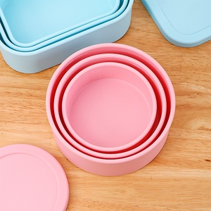 Lifetop Vòng/Hình Chữ Nhật Silicone Thực Phẩm Lưu Trữ <span class=keywords><strong>Container</strong></span> Ăn Trưa <span class=keywords><strong>Container</strong></span> Có Nắp Đậy Bữa Ăn Prep <span class=keywords><strong>Container</strong></span> Bento Hộp Ăn Trưa - Product Image 3