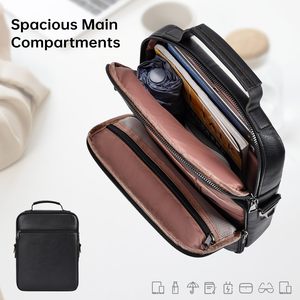 Bolsa de Ombro para <span class=keywords><strong>Tablet</strong></span> iPad Laptop de <span class=keywords><strong>10</strong></span> a 13 Polegadas em Couro PU Retro Impermeável com Logo Personalizado para Viagens de Negócios para Homens - Product Image 4