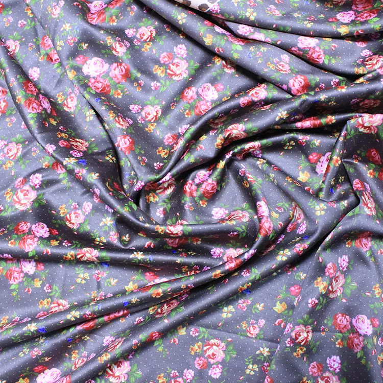 Flower Print 100%Pure Silk 22mm Mulberry Silk Fabric