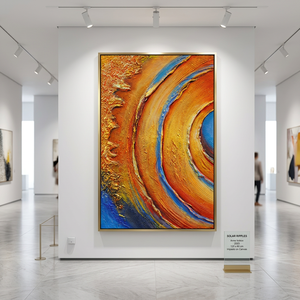 Grande peinture à l'huile abstraite faite à la main, toile texturée, art mural coloré, relief 3D, œuvre d'art moderne pour la décoration du salon - Product Image 4