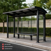Abri de bus préfabriqué en structure métallique, auvent de station de transit, espace d'attente métallique pour passagers, projet de construction