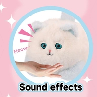Gatto Elettrizzato con Occhi Lampeggianti, Gattino che Lampeggia e Emette Suoni, Coda Oscillante, Bambola di Peluche per Bambini