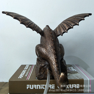รูปปั้นมังกรน้ำทำจากเรซิ่น ปีกแฉก ตกแต่งสวนสไตล์โมเดิร์น ของตกแต่งภายนอกอาคาร งานฝีมือ ของขวัญ - Product Image 3