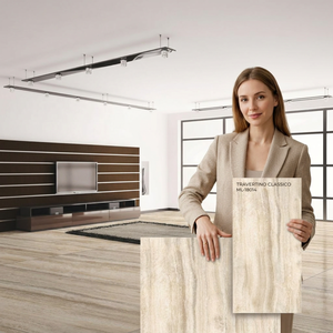 Travertino Classico 900x1800mm Porcelain Glazed Tiles <b>Matte</b> Rustic Finish For Modern Interior Wall And <b>Floor</b> - Product Image 1