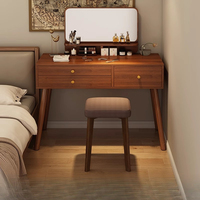 Coiffeuse de chambre à coucher simple et moderne avec miroir, petite table de maquillage multifonctionnelle avec rangement pour maison