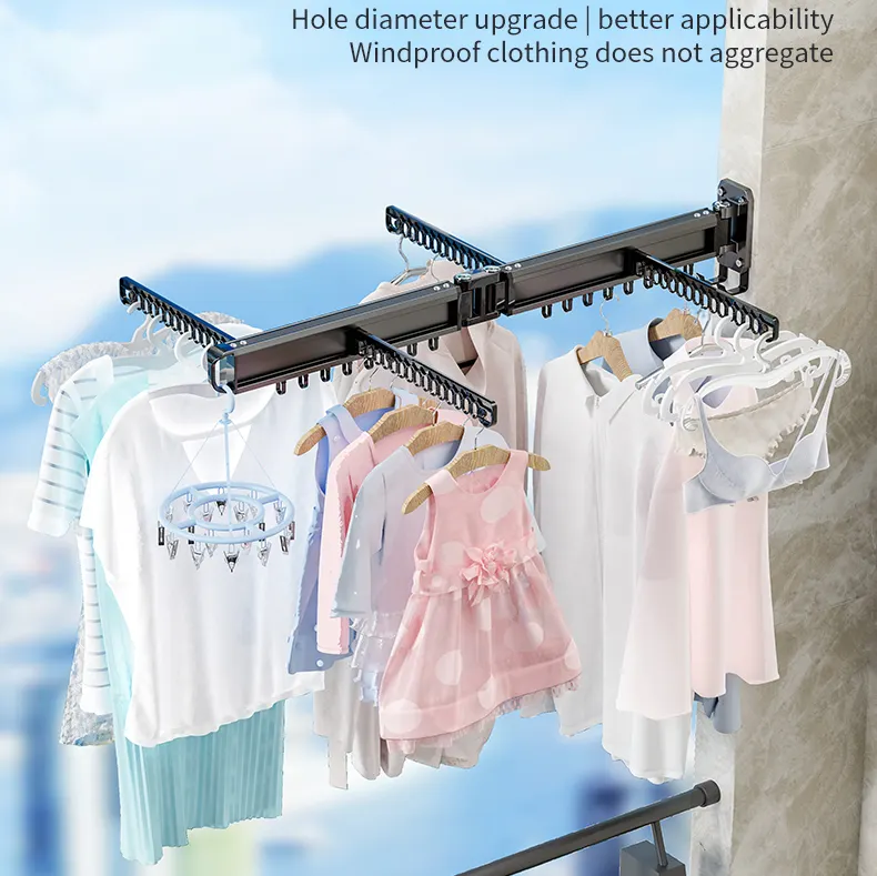 Foldable   Retractable Clothes Hanger Drying Rack Competitive Price OEM Supported for Bathroom Living Room Use