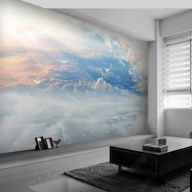Custom Cloud Sky Wallpaper Mural Wall Paper 3d Decoration Wall Bedroom Decor