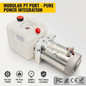 Unité <span class=keywords><strong>hydraulique</strong></span> 12V CC Hy-Waloil 1,6 kW avec <span class=keywords><strong>pompe</strong></span> modulaire à port PT et réservoir plastique 4L pour remorque <span class=keywords><strong>benne</strong></span>, camion-<span class=keywords><strong>benne</strong></span> et hayon élévateur - Product Image 1