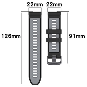 Correas de Reloj de Silicona de Doble Tono de Repuesto de 22 mm con Hebilla a Presión, Correas Deportivas para Garmin Forerunner 965/955 - Product Image 3