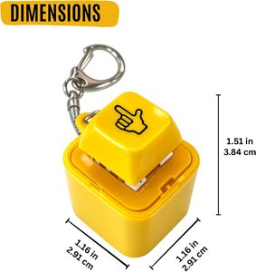 Porte-clés mécanique personnalisé avec capuchon de touche, jouet anti-stress amusant en forme de doigt d'honneur, activé par la pression, avec lumière et son, pendentif pour sac - Product Image 3