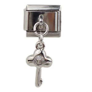 Cross-Border <b>Explosions</b> New Italian Series DIY Bracelet Silver Star Stainless Steel Geometric Pattern Zircon Diamond Trendy - Product Image 5