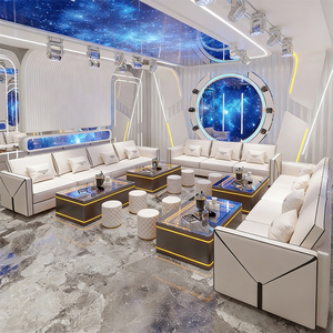 ריהוט לדלפק בר KTV, ספת דוכן חדשה בהתאמה אישית, הגעה למועדון לילה, בר בצורת U/L, עור עתיק, עץ מודרני, סט בר - Product Image 5