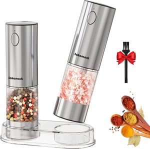 Molino Eléctrico Recargable de Sal y Pimienta Automático, con 6 Ajustes de Grosor, Gran Tamaño, en Oferta - Product Image 2