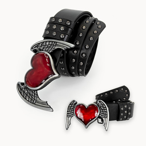 Cinturones <span class=keywords><strong>de</strong></span> diseñador para mujeres <span class=keywords><strong>de</strong></span> lujo para hombres y mujeres Jeans negro Punk <span class=keywords><strong>remache</strong></span> tachonado Hip Hop cinturón Y2K Goth Western Skull Pant cinturón ancho - Product Image 1