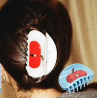 Pince à cheveux en acétate et crin de cheval - Accessoire mignon et doux pour cheveux mi-liaison, motif Zodiaque Requin