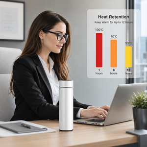 Inteligente Termo Digital 500ml Stainless Steel LED Smart Temperature Display Thermal <b>Flask</b> Cup Water <b>Bottle</b> With Tea Strainer - Product Image 6