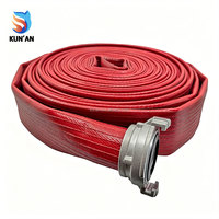 Tuyau d'incendie marin Kunan à double revêtement avec raccord Storz, tuyau flexible en silicone résistant au feu, buse