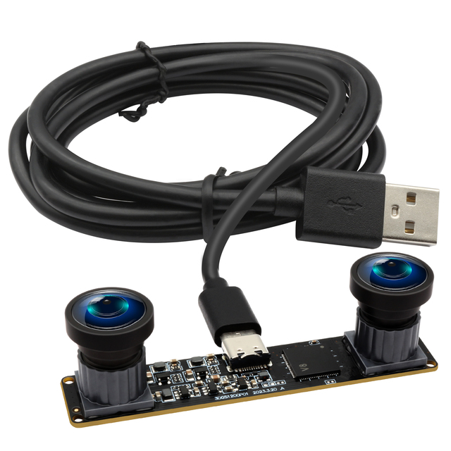 ELP Global Shutter 3D Stereo Camera 1200P 60fps High Speed Synchronous Dual Lens USB Camera Wide Angle No Distortion for VR