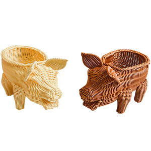 Hot Selling Creative Animal Shape Handwoven <b>Rattan</b> <b>Storage</b> Basket Creative Crafts <b>Storage</b> Baskets - Product Image 1