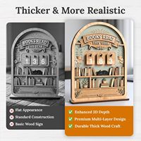 Compteur de livres lus en bois, Décoration de suivi de lecture avec 3 marque-pages mignons, Cadeau idéal pour les bibliophiles, les lecteurs et les clubs de lecture
