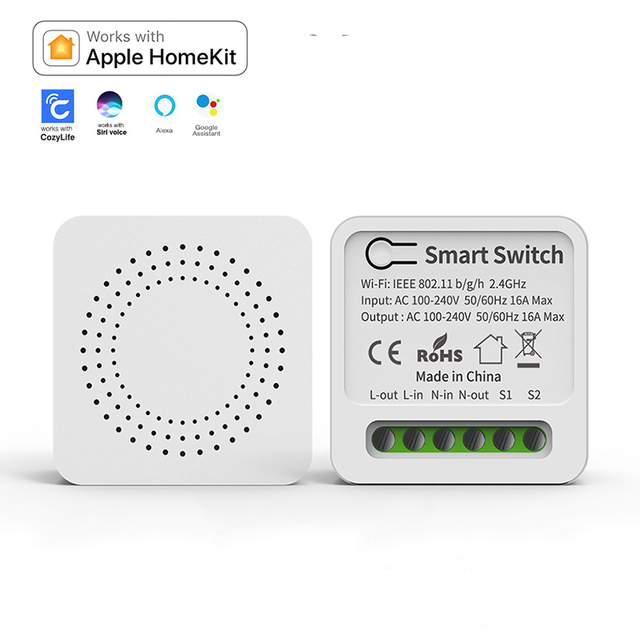 Homekit Smart Light Switch Module 16A Universal Breaker Timer APP Remote Control Work With Alexa Google Home