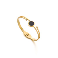 Brazalete de oro geométrico, pulsera versátil en temperamento, brazaletes de acero inoxidable para mujer, joyería de moda, pulseras, brazaletes